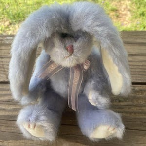 TY Purple Bunny Rabbit  8&quot; Plush Stuffed Animal Pink Bow Easter Basket