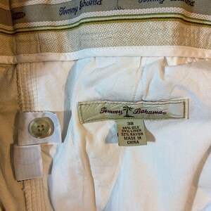 Tommy Bahama linen silk Light Khaki Cargo pants high rise 38 image 3