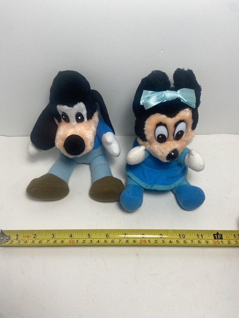Vintage Disney Goofy & Minnie Mouse 7"In Plush Stuffed Animals Mice zdjęcie 4