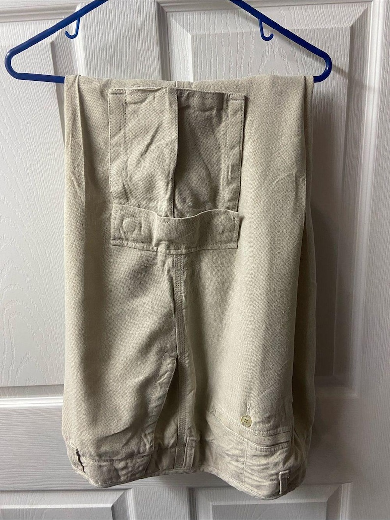 Tommy Bahama linen silk Light Khaki Cargo pants high rise 38 image 2