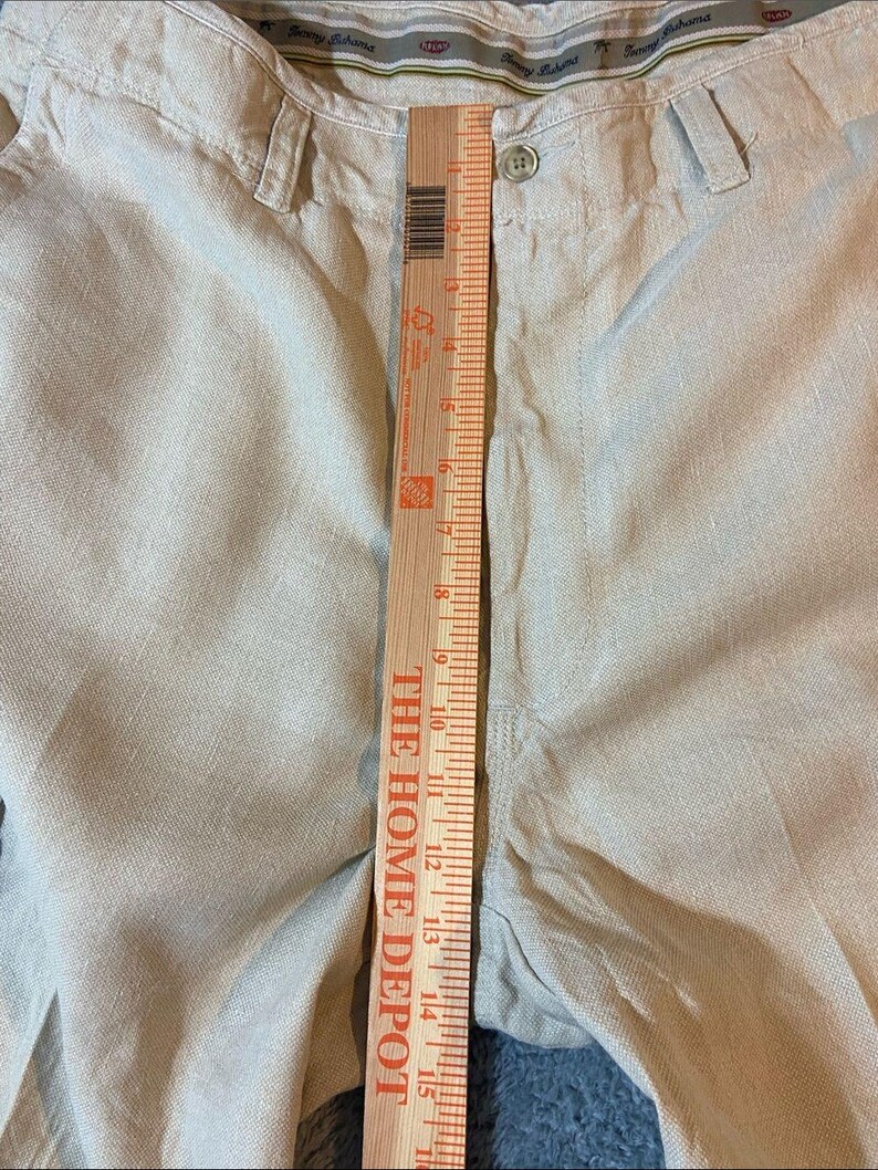 Tommy Bahama linen silk Light Khaki Cargo pants high rise 38 image 8