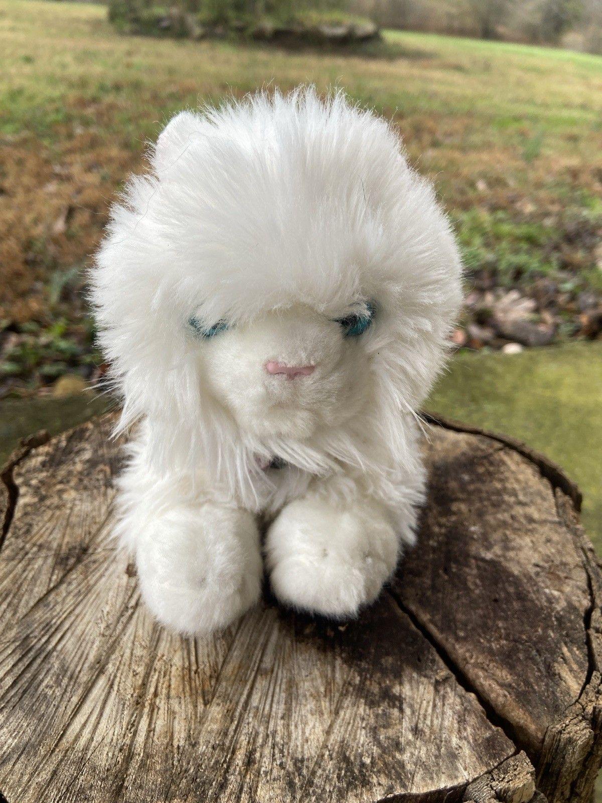 Keel Toys Tiffany White Fluffy Cat With Blue Eyes Soft Plush Toy