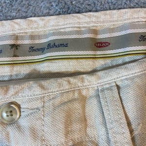 Tommy Bahama linen silk Light Khaki Cargo pants high rise 38 image 6