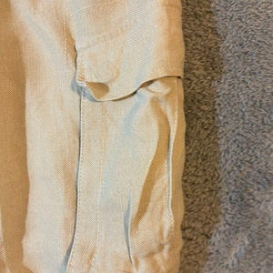 Tommy Bahama linen silk Light Khaki Cargo pants high rise 38 image 5