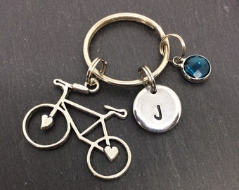 Bike keyring, cyclist gift, bicycle gift, birthday gift, personalised gift, daddy gift, Fathers Day gift, gift for mum, custom keychain