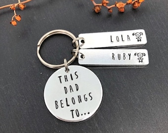 Cadeau pour papa, cadeau pour mari, anniversaire papa, cadeau fête des pères, porte-clés personnalisé, cadeau papa, porte-clés papa, porte-clés estampé à la main