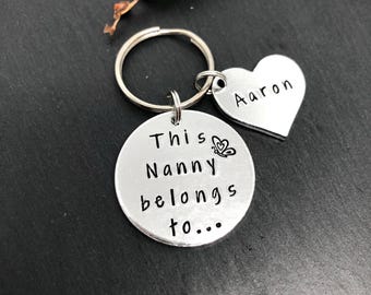 Nanny keyring, Gift for Nanny, Christmas gift, birthday gift for Nanny, gift for Nan, Nanny gift, Nanny keychain, personalised gift