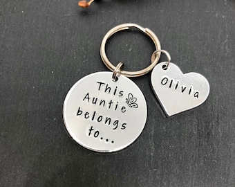 Porte-clés tante, cadeau pour tante, cadeau de fête des mères, cadeau d'anniversaire pour tante, cadeau pour tante, cadeau tante, porte-clé tante, cadeau personnalisé
