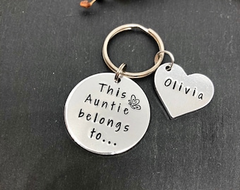 Auntie keyring, gift for Auntie, Mothers Day gift, birthday gift for Auntie, gift for Aunt, Auntie gift, Auntie keychain, personalised gift