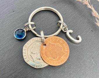 21st Birthday gift, coin gift, 21 coin gift, personalised coins, personalised keyring