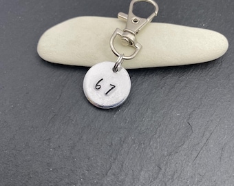 67 gift, 67 bag clip, bag charm, gift for boys, gift for girls, trendy gifts, Christmas gift, handmade
