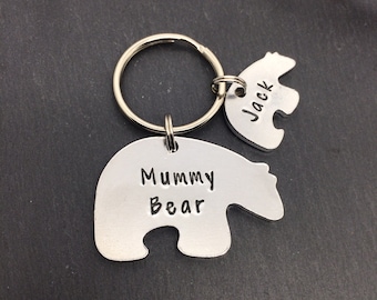 Porte-clés maman, cadeau pour maman, cadeau fête des mères, maman ours, cadeau d'anniversaire, cadeau ours polaire, cadeau maman, porte-clé maman, cadeau personnalisé