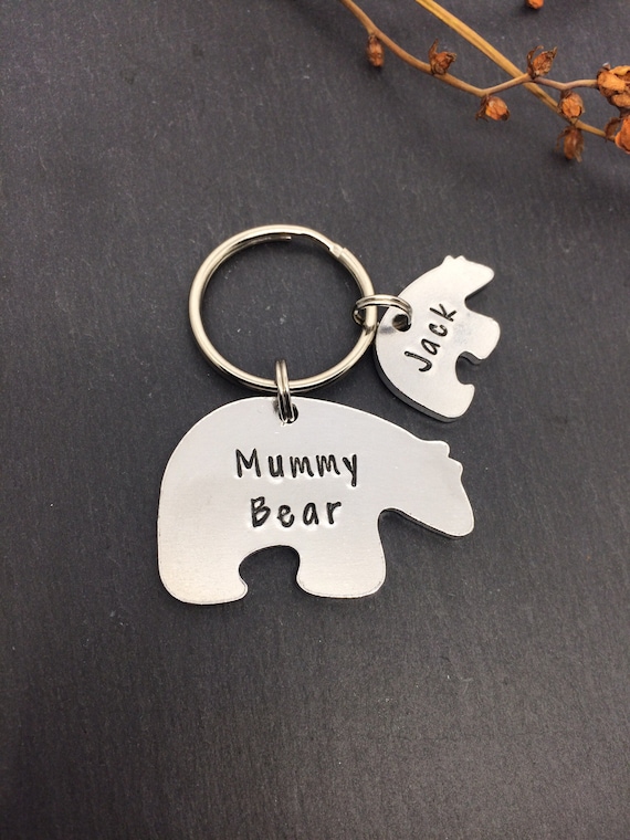 Mummy keyring, gift for mum, Mothers Day gift, mummy bear, Birthday gift, polar bear gift, mum gift, mummy keychain, personalised gift