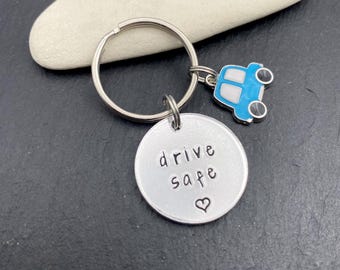Drive safe keyring, driving gift, first car gift, personalised gift, Fathers Day gift, new driver keyring, new driver gift, birthday gift