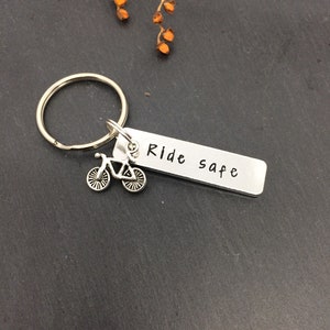 Ride safe I love you keyring, personalised gift, Christmas gift, gift for husband, cycling gift, birthday gift, girlfriend gift, boyfriend