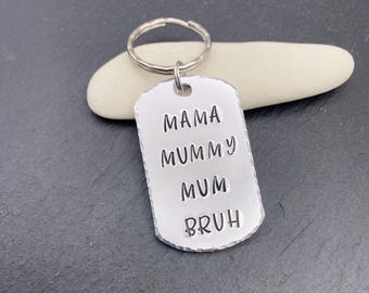 Bruh keyring, mamma, mummy, mum, bruh, mum keyring, Mothers Day gift, birthday gift for mum, personalised gift, funny keyring, teen gift