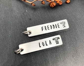 Étiquette rectangulaire supplémentaire pour porte-clés personnalisé