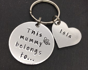 Mummy keyring, gift for mum, Mothers Day gift, birthday gift for mum, gift for mummy, mummy keychain, personalised gift, first Christmas