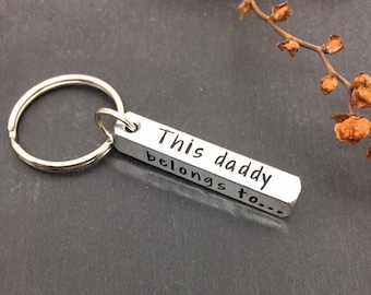 Gift for daddy, daddy keyring, Fathers Day gift, birthday gift for dad, gift for husband, new dad gift, daddy keychain, personalised gift