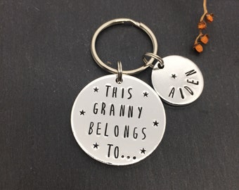 gift for granny, grandma gift, personalised gift, Mothers Day gift, granny keyring, personalised keyring, custom keychain, grandparent gift