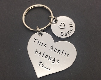 gift for auntie, auntie gift, personalised gift, Christmas gift, birthday gift, auntie keyring, personalised keyring, Valentines Day gift