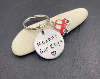 Personalised Car Keyring, Car Key, Car Gift, New Driver Keyring, First Car Gift, Personalised Name Keyring, Christmas Gift, Birthday Gift