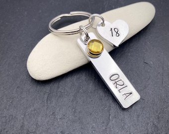 18th Birthday gift, 18th Birthday keyring, personalised 18th Birthday, personalised keepsake, personalised keyring, Birthday gift