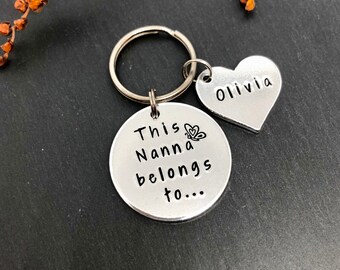 Nanna keyring, Gift for Nanna, Christmas gift, birthday gift for Nanna, gift for Nan, Nanna gift, Nanna keychain, personalised gift