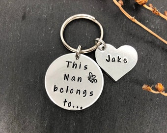 Gift for Nan, Nan keyring, Christmas gift, birthday gift, gift for Nana, Nan gift, Nanna gift, Nan keychain, personalised gift