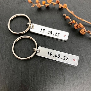 Couples Keyring, Valentines gift, Special Date Keyring, wedding gift, birthday gift, Relationship, Wife, Anniversary, Mothers Day