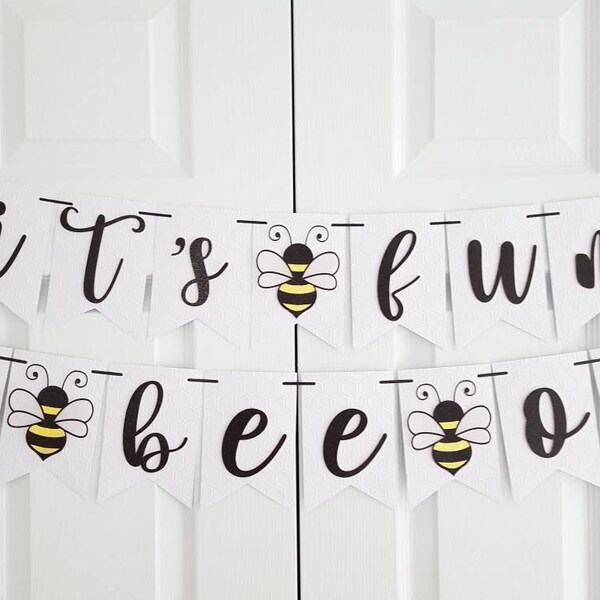 Bee ONE Banner, Bee Party Decorations, It's fun to bee one bannet, mommy to bee banner