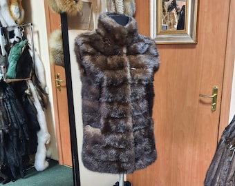 NEW Brown real mink fur vest