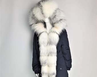 Parka 3 in 1 Fur realizzato in vera pelliccia di volpe bianca
