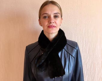 Pañuelo de visón, bufanda, collar de visón, bufanda de piel, cuello de piel de visón, bufanda de visón vintage, estola de visón, piel de visón, estola de visón vintage, regalo para ella, piel