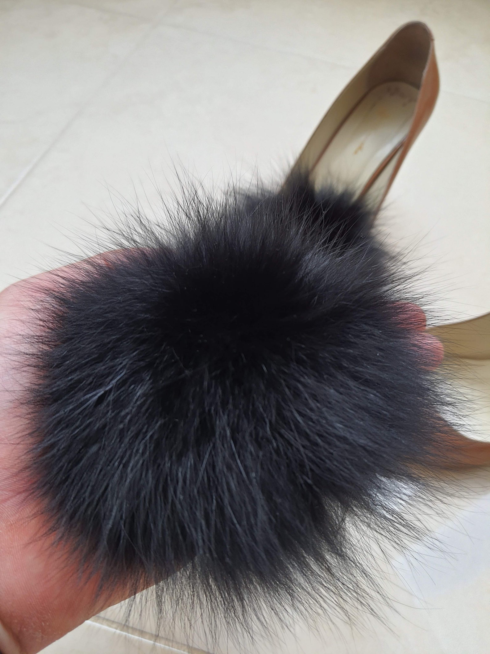 Black Fur Shoe Clips Real Fur Pom Poms for Shoes Fur Shoe Etsy