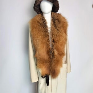 Large gold fox fur collar, winter fur collar, bright fox collar, fox fur, woman collar, fox fur scarf, fur scarf, fur stole, crystal fox