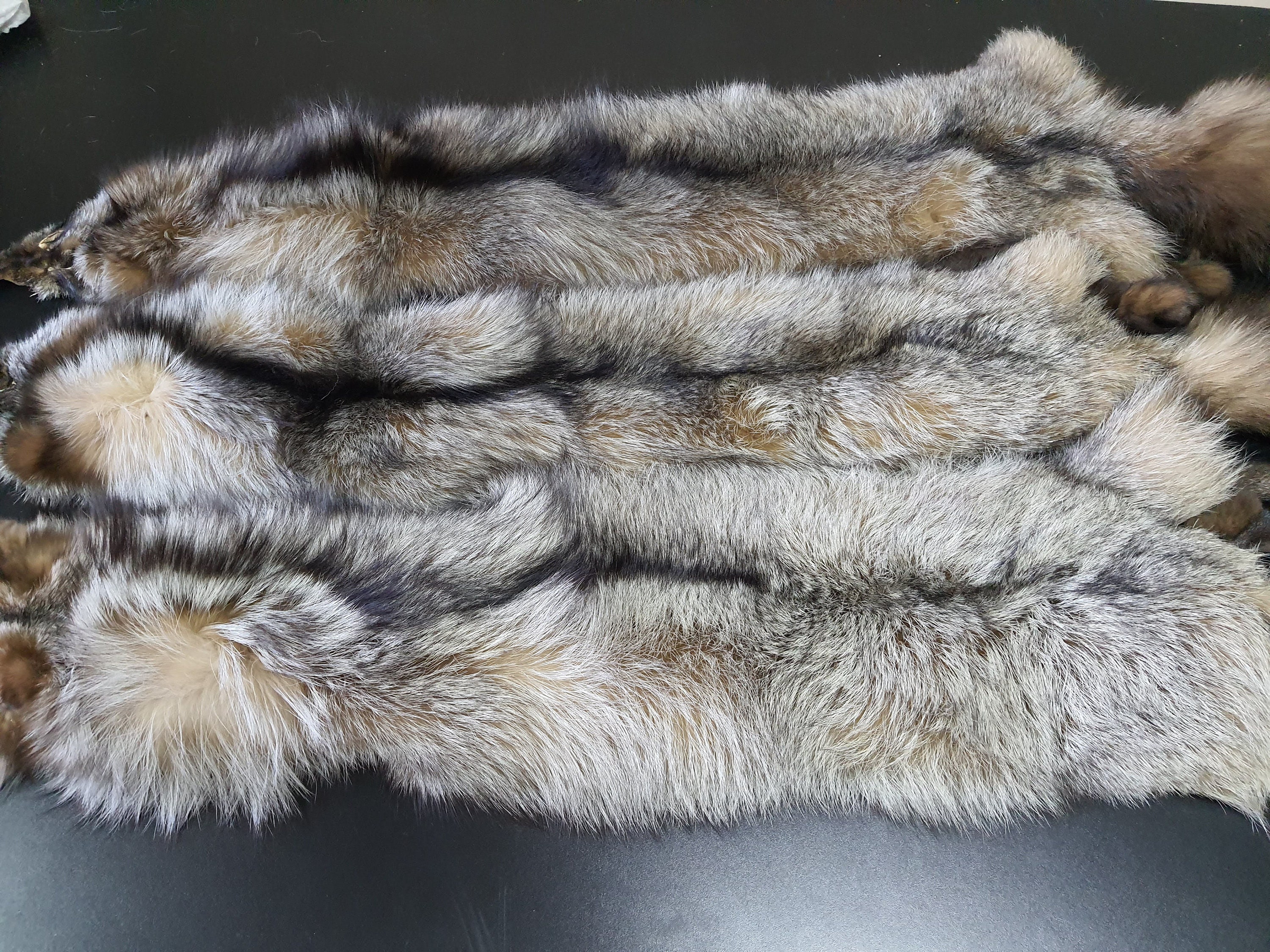 XL Crystal Fox Fur Pelts / Tanned Skins: FurSource.com