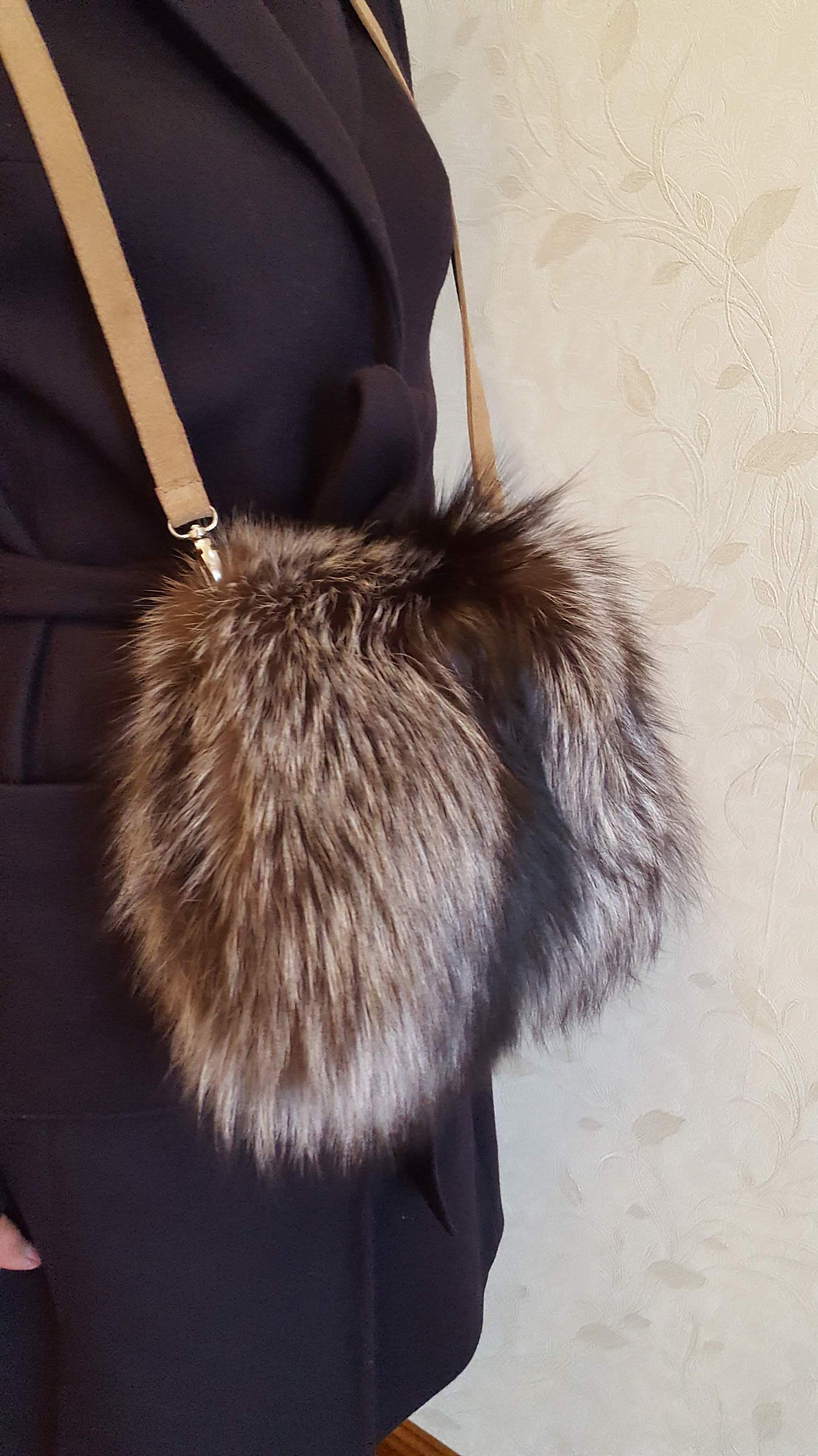 Silver Fox Fur Muff, Muff, Fur Muff, Real Fur Muff, Fur Silver Fox Fur Muff, Muff, Fur Muff, Real Fur Muff, Fur