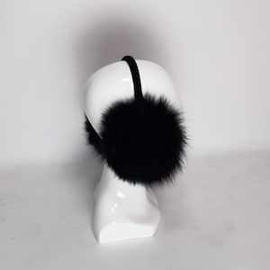 Monday Flow Real Fox and Leather Earmuffs Blue Fox