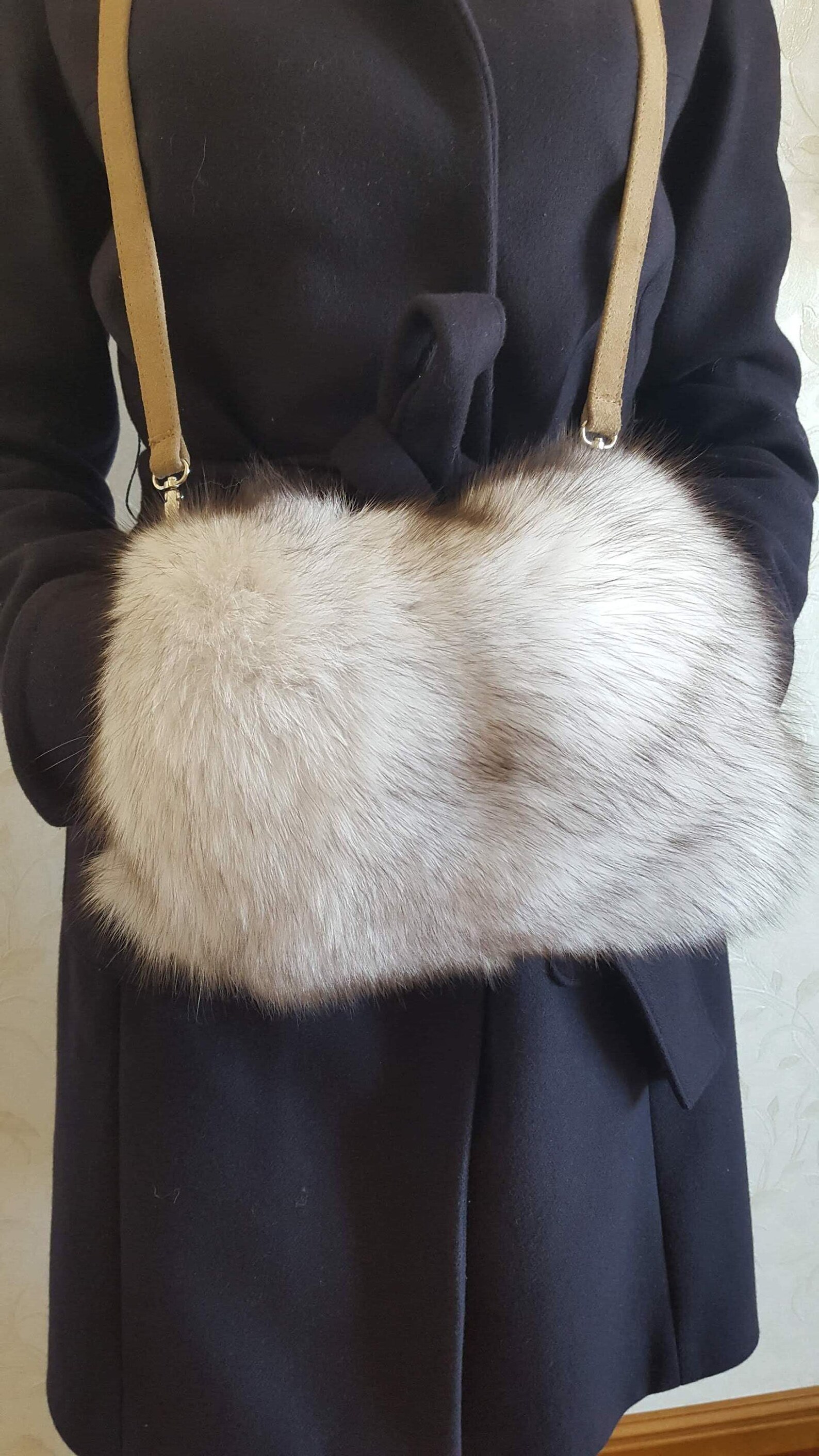 Polar Fox fur muff muff fur muff real fur muff fur Etsy