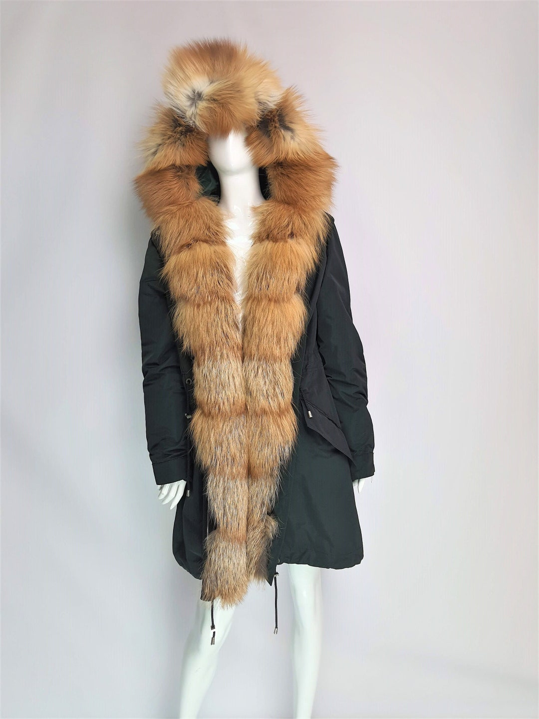 Fur Parka Made From Real Gold Fox Fur - Etsy