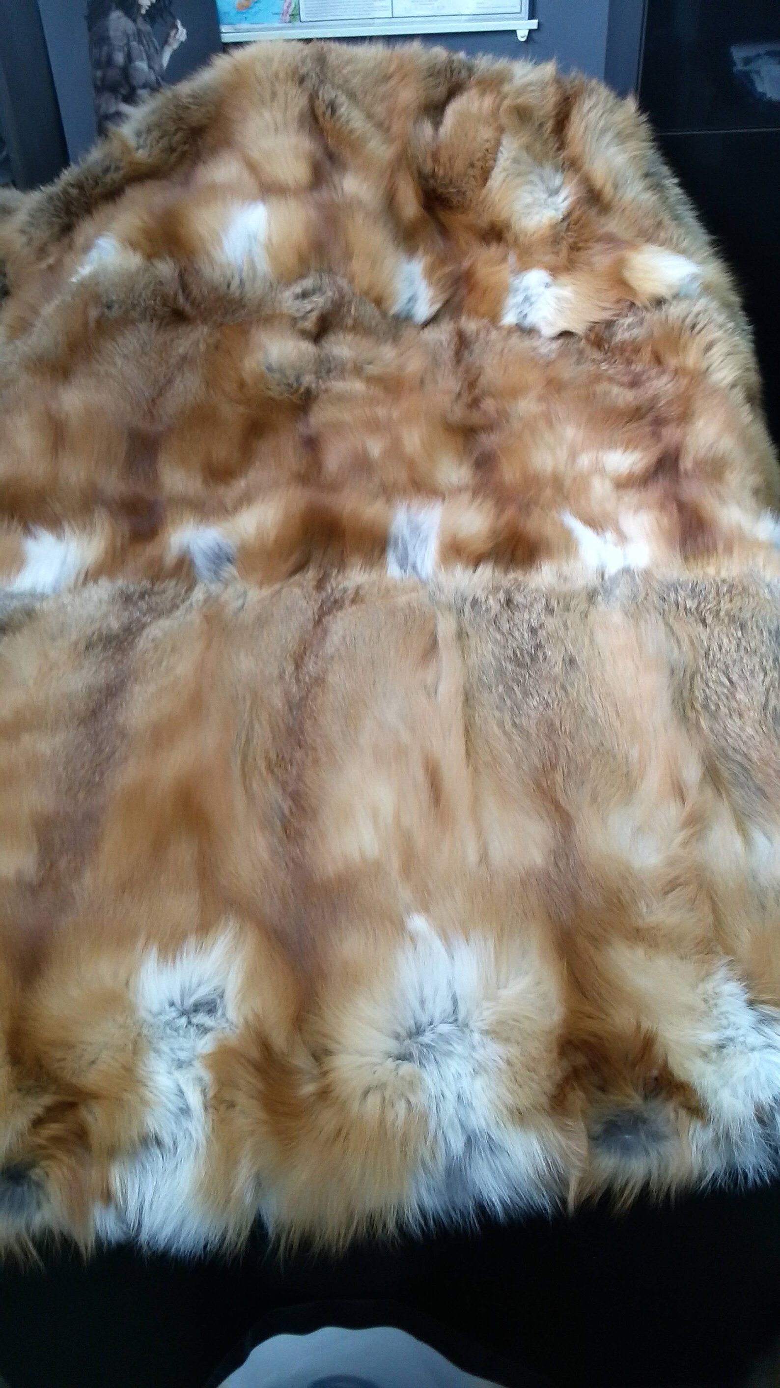 Fox Fur Blanket Real Fur Blanket Genuine Fur Blanket Real Etsy