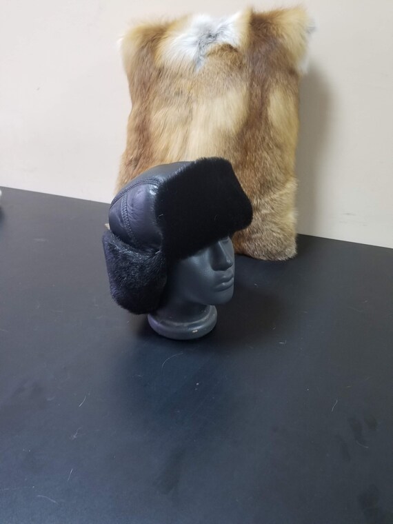 Mens Fur Hat From Real Fur and Leather Aviator Hat Ushanka Etsy