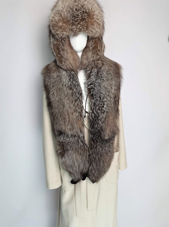 Large Crystal Fox Fur Collar Winter Fur Collar Brown Fox Collar Fox Fur Woman Collar Fox Fur Scarf Fur Scarf Fur Stole Crystal Fox Etsy