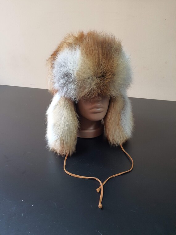 Gold Fox Fur Hat Aviator Winter Hat Fox 
