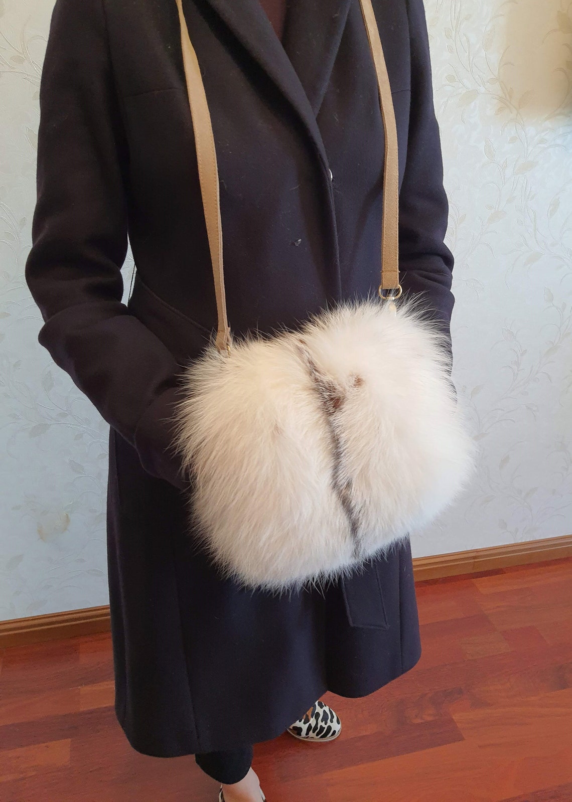 White Marble Fox Fur Muff Muff Fur Muff Real Fur Muff Fur Etsy