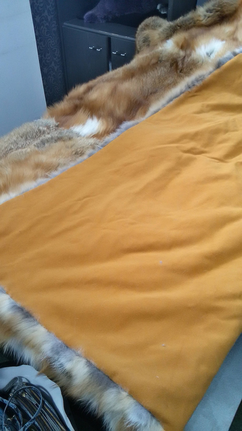 Fox Fur Blanket Real Fur Blanket Genuine Fur Blanket Real Etsy