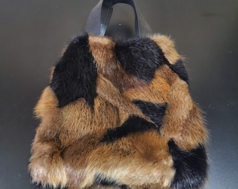 Handmade Real Beaver Fur Bag Made From Real Bever Fur With Large