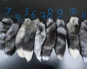 Large Silver Fox tail, fox, tail, silver fox tail, fur tail, fox fur, fox tail, real fox tail, real fox fur, silver fox, foxtail, fox gifts