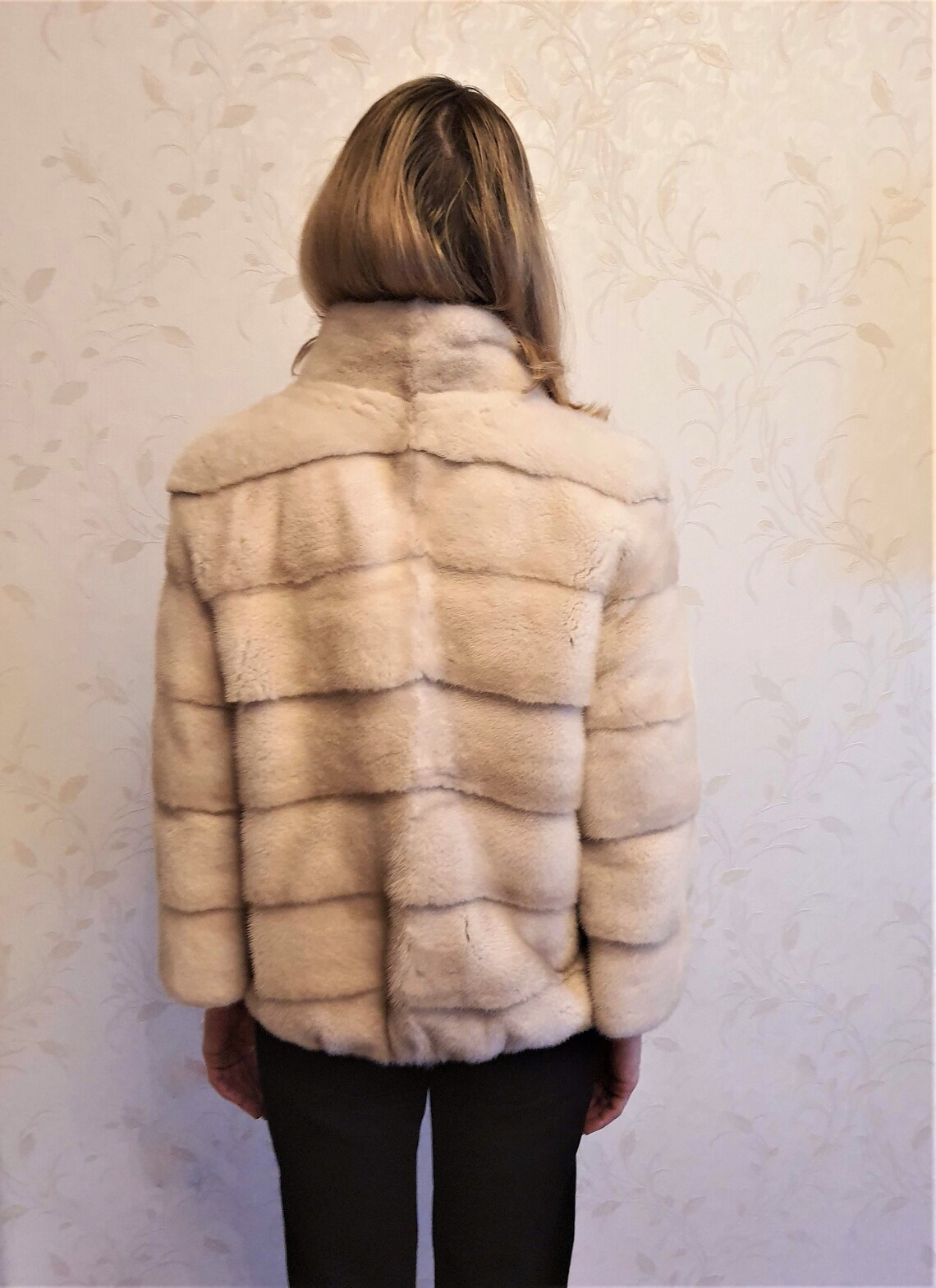 NEW Beige Mink Fur Coat Women's Short Winter Coats Etsy